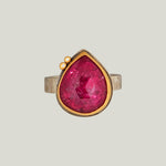 Rosecut Teardrop Pink Tourmaline Ring