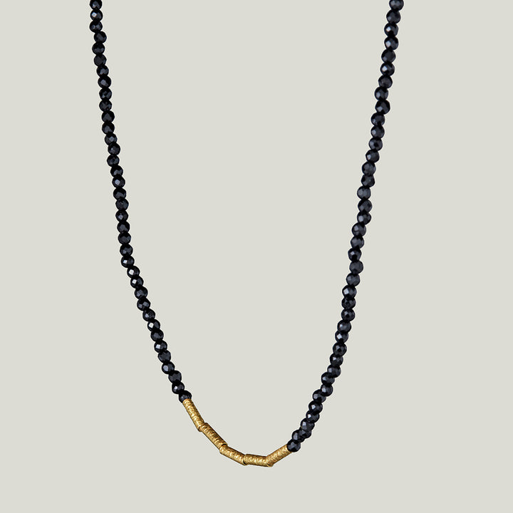 Black Spinel Beaded Necklace