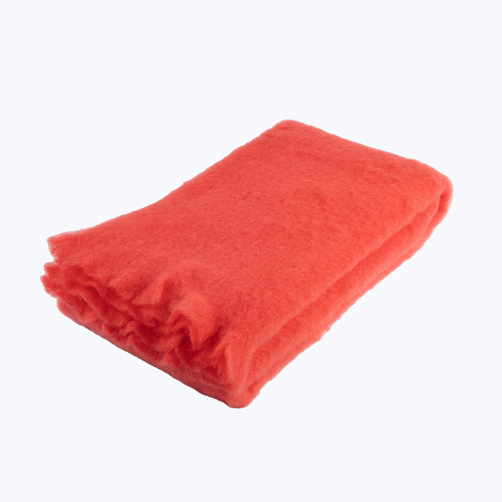 Mohair Throw Hot Coral