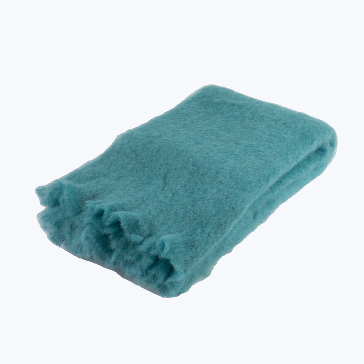 Mohair Throw Aqua
