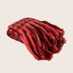 Mohair Herringbone Throw Coral/Garnet