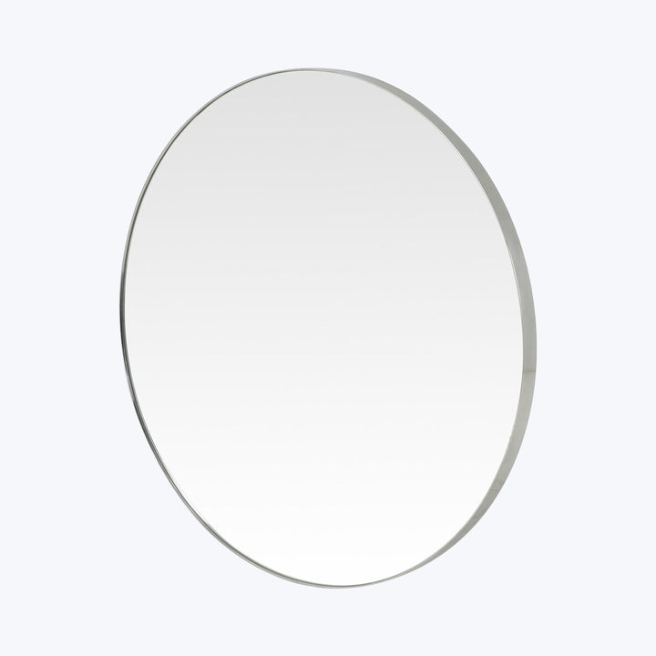 Bellvue Round Mirror Shiny Steel