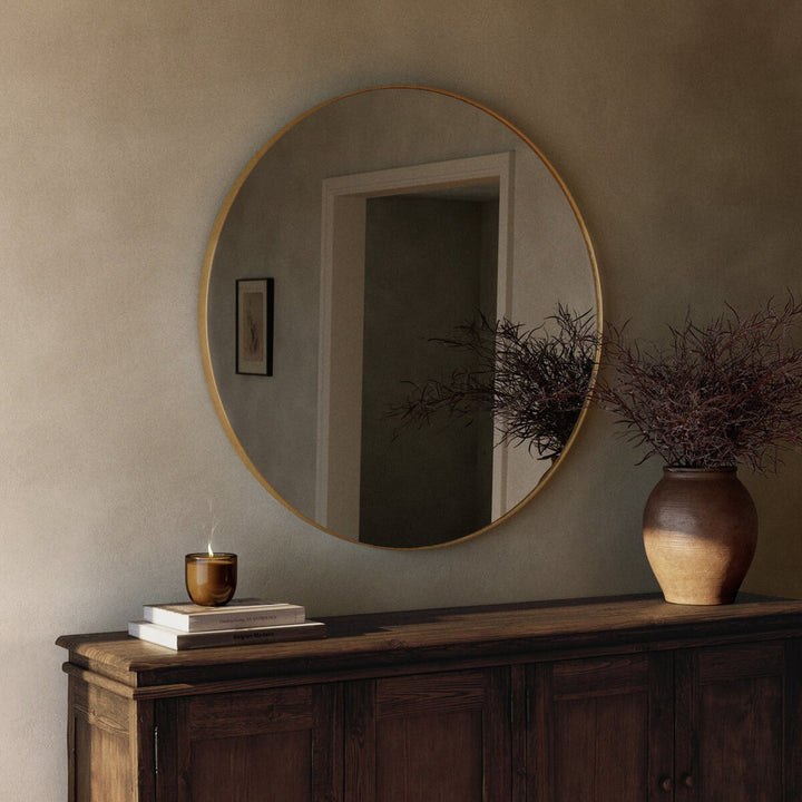 Bellvue Round Mirror Polished Brass