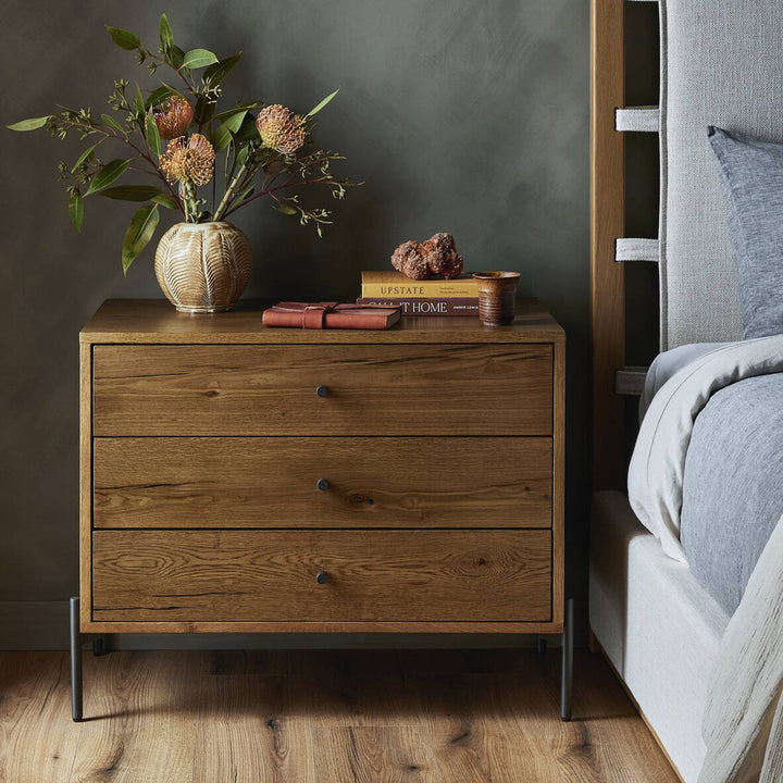 Eaton Large Nightstand Amber Oak Resin
