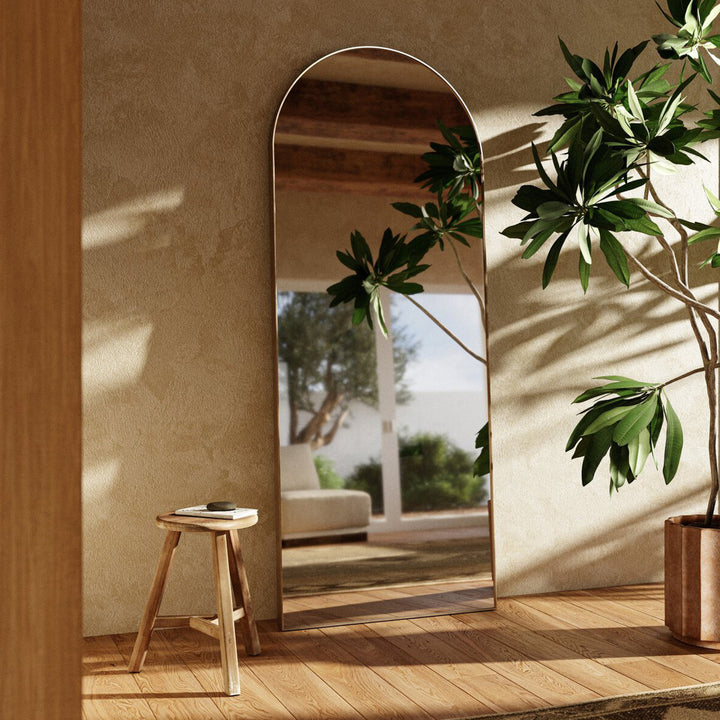 Georgina Floor Mirror Polished Brass