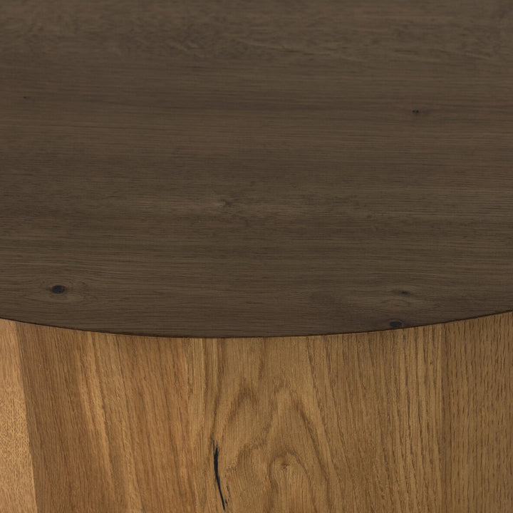 Eaton Drum Coffee Table Amber Oak Resin