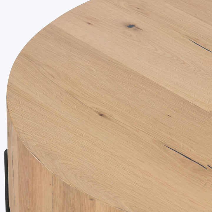 Eaton Drum Coffee Table Light Oak Resin