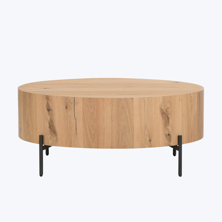 Eaton Drum Coffee Table Light Oak Resin