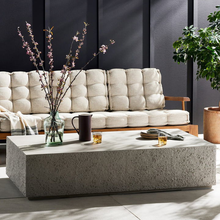 Otero Rectangular Outdoor Coffee Table Matte Stone