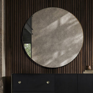 Georgina Round Mirror Polished Brass - hover