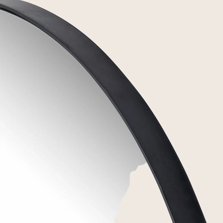 Georgina Round Mirror Iron Matte Black