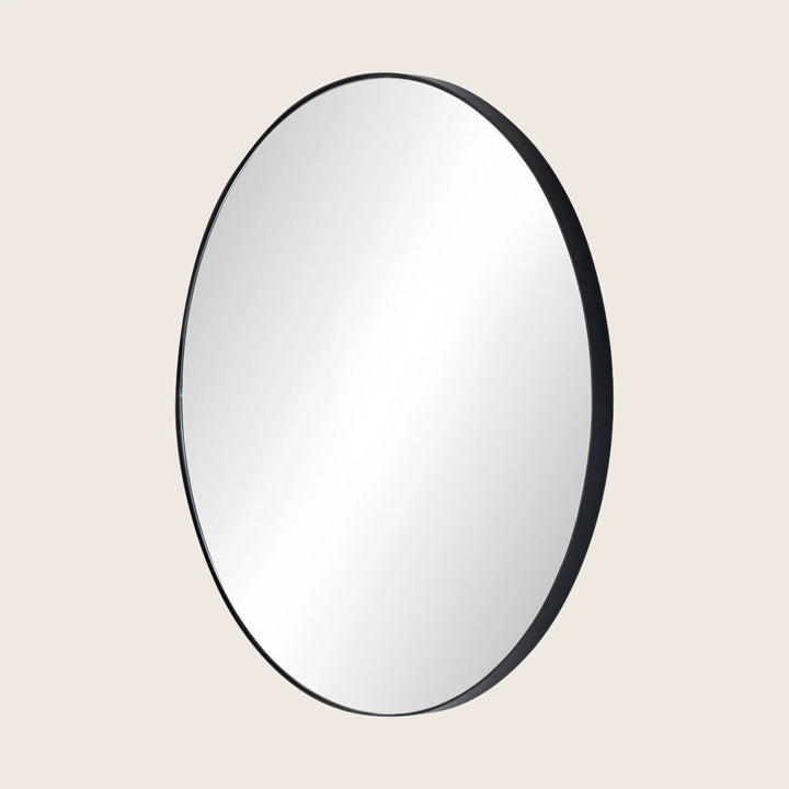 Georgina Round Mirror Iron Matte Black