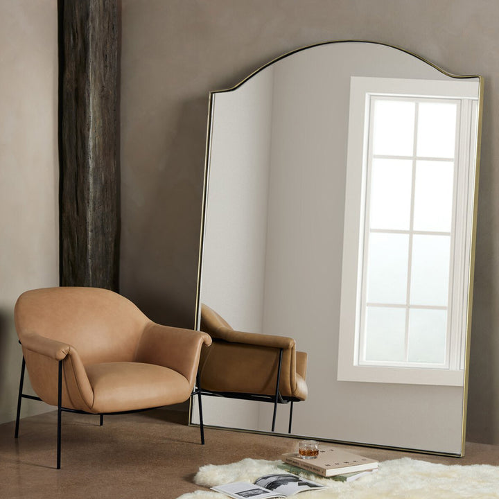 Jacques Floor Mirror Antique Brass