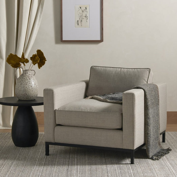 Merla Wood End Table Black Wash Ash Veneer / Tall