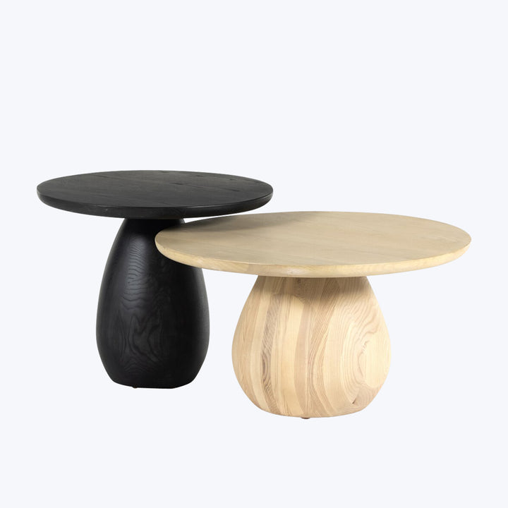 Merla Wood End Table Black Wash Ash Veneer / Tall