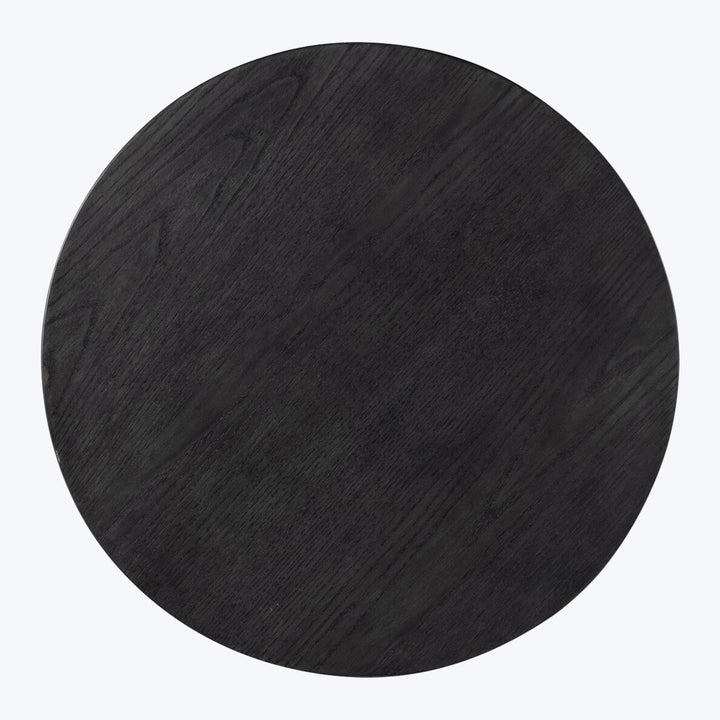 Merla Wood End Table Black Wash Ash Veneer / Tall