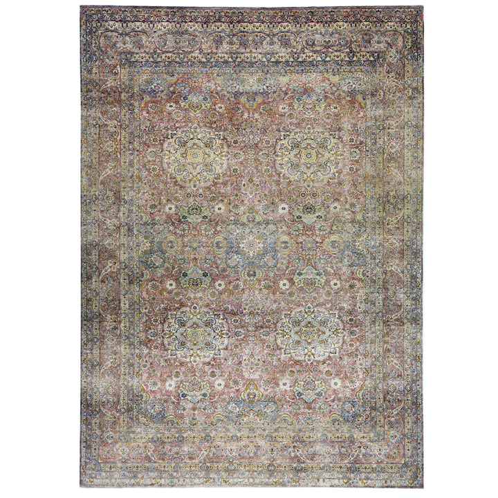 Multicolored Alchemy Transitional Silk Wool Blend Rug - 11'10" x 17'4"