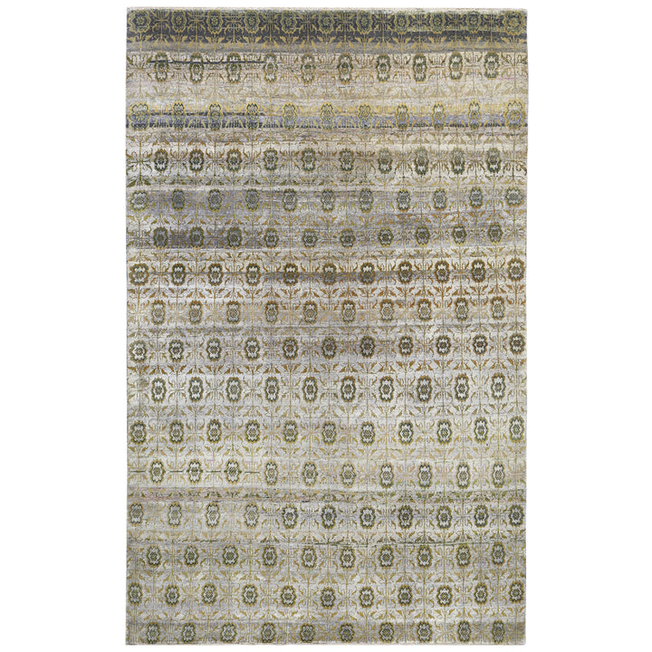 Brown Alchemy Transitional Silk Wool Blend Rug - 5'9" x 9'5"