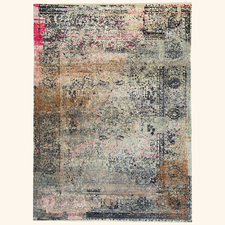 Multicolored Alchemy Transitional Silk Wool Blend Rug - 6'1" x 8'6"