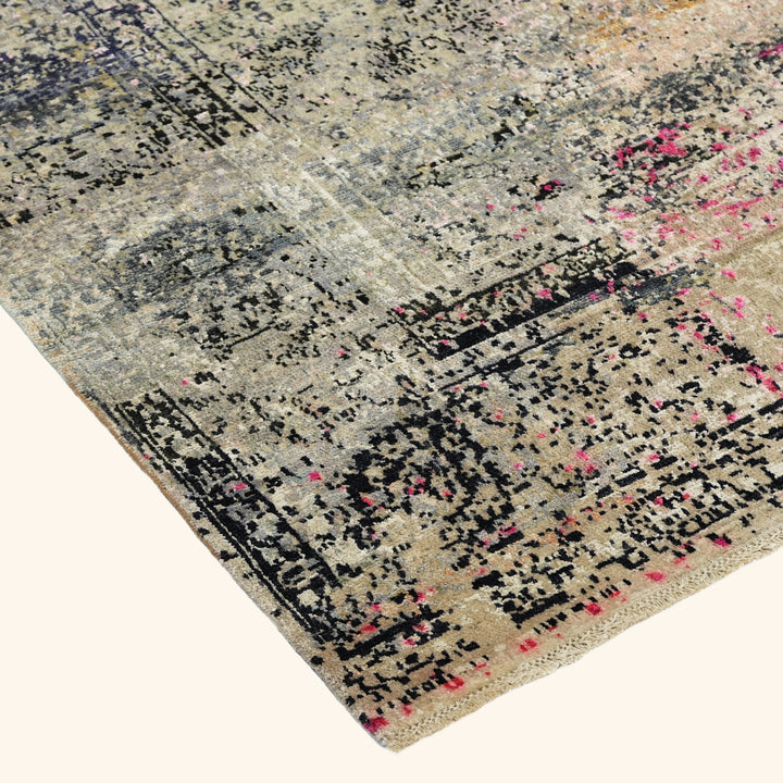Multicolored Alchemy Transitional Silk Wool Blend Rug - 6'1" x 8'6"