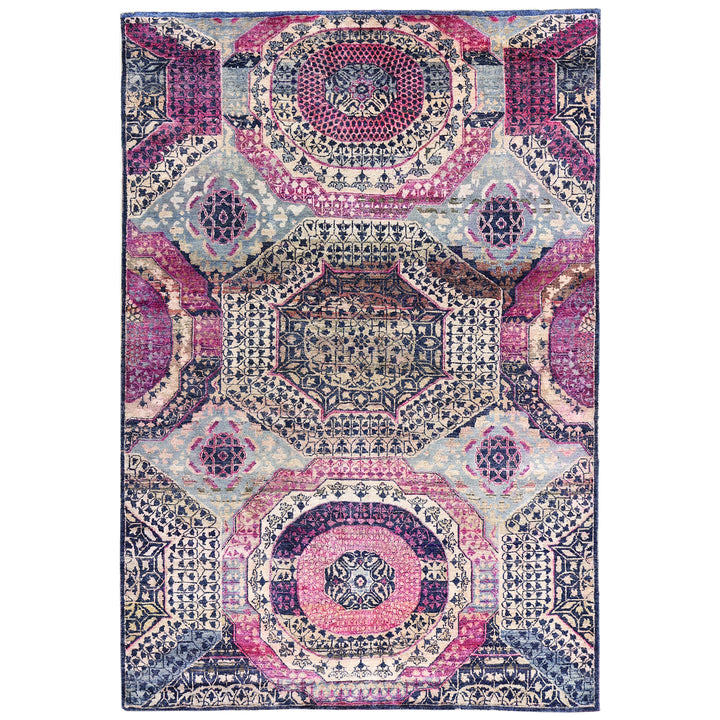 Pink Alchemy Transitional Silk Rug - 5'1" x 7'5"