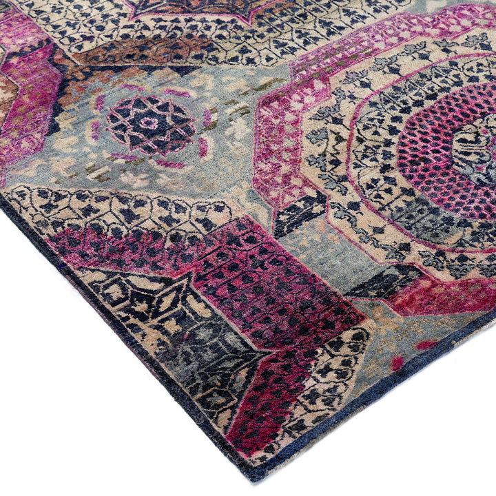 Pink Alchemy Transitional Silk Rug - 5'1" x 7'5"