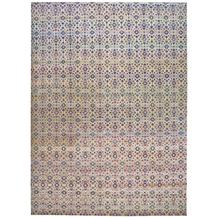 Multicolored Alchemy Transitional Silk Wool Blend Rug - 15'10" x 21'4"