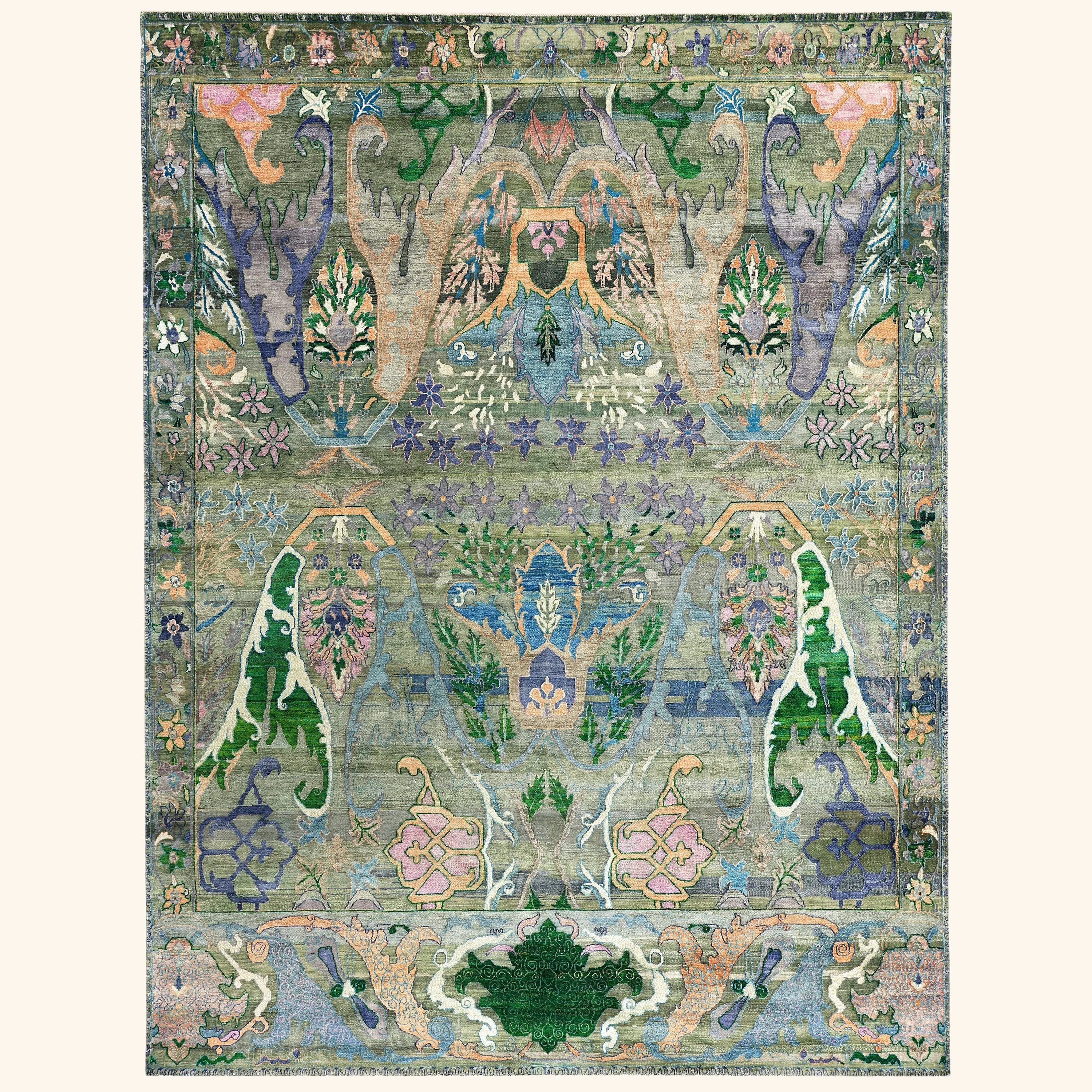 Green Alchemy Transitional Silk Rug - 8'11