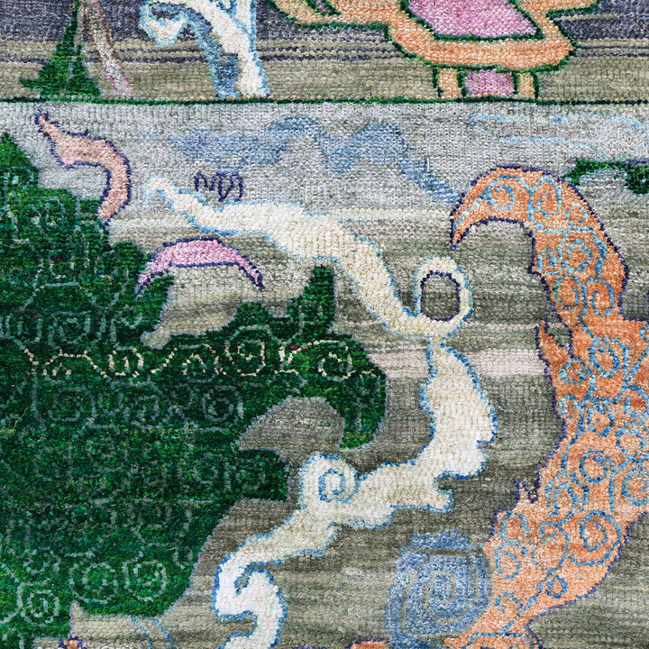 Green Alchemy Transitional Silk Rug - 8'11" x 12'
