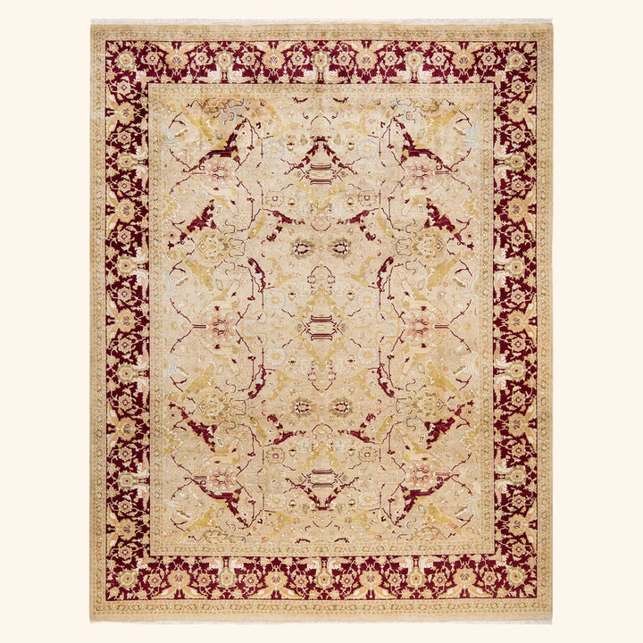 Yellow Traditional Wool Rug - 8'1" x 10'5"