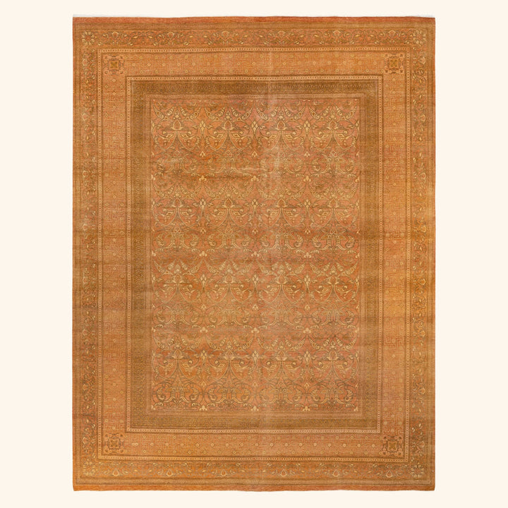 Pink Traditional Wool Rug - 9'4" x 12'1"