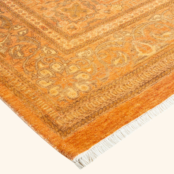 Pink Traditional Wool Rug - 9'4" x 12'1"