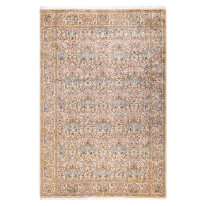 Ivory Traditional Wool Rug - 6'1" x 9'