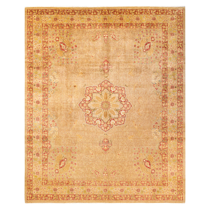 Yellow Traditional Wool Rug - 8'4" x 10'1"