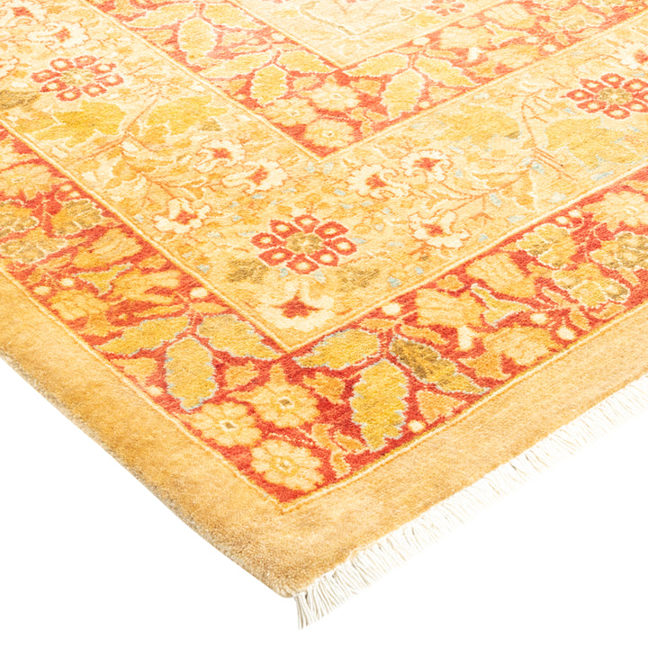 Yellow Traditional Wool Rug - 8'4" x 10'1"