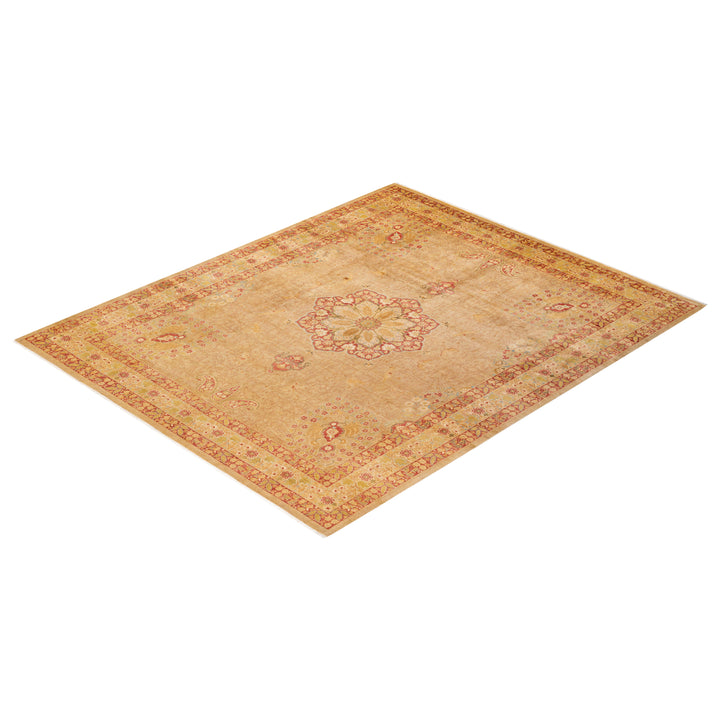 Yellow Traditional Wool Rug - 8'4" x 10'1"