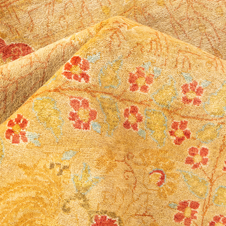 Yellow Traditional Wool Rug - 8'4" x 10'1"