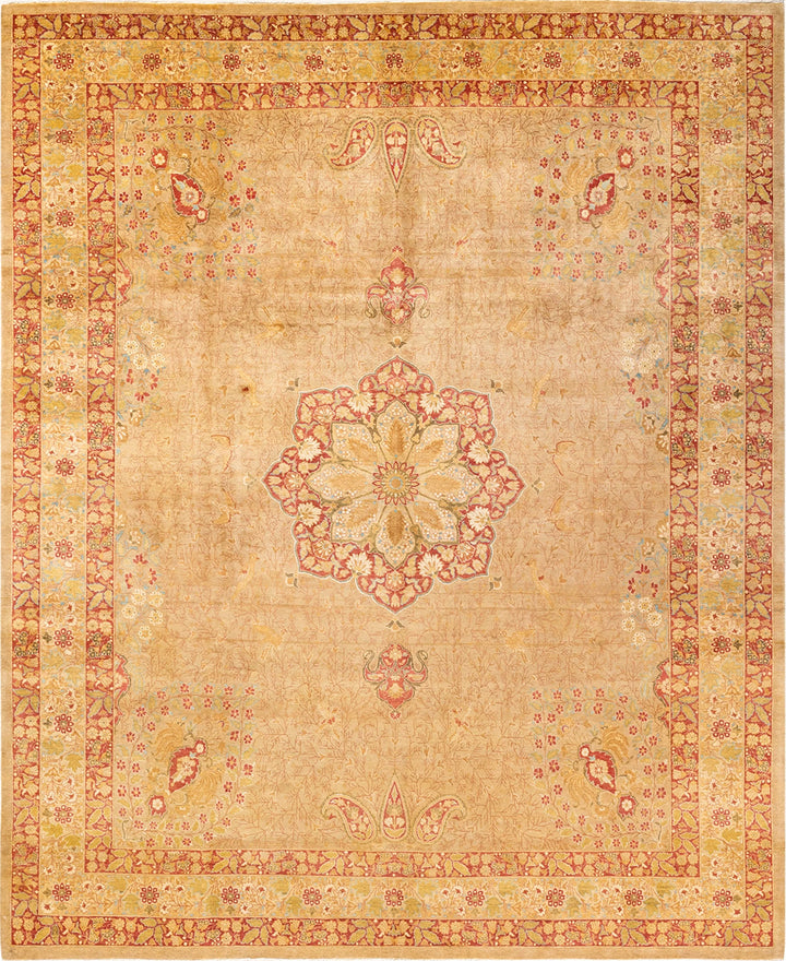 Yellow Traditional Wool Rug - 8'4" x 10'1"
