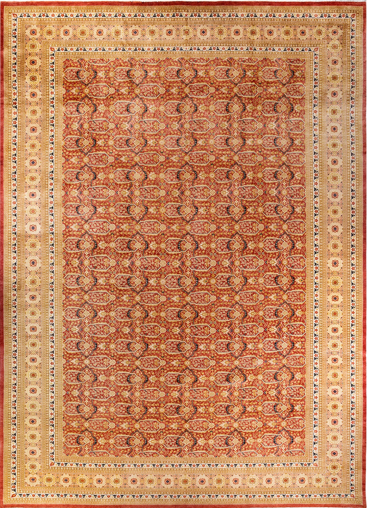 Orange Traditional Wool Rug - 12'2" x 17'4"