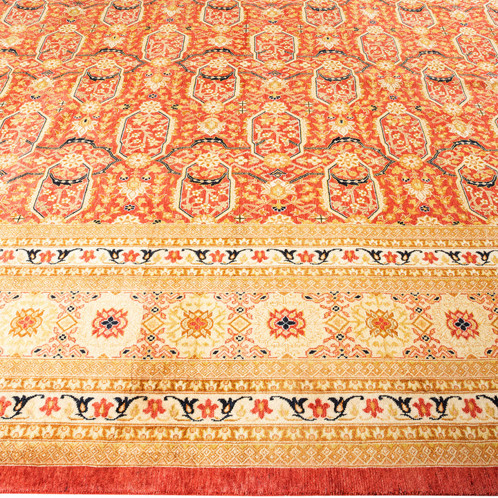 Orange Traditional Wool Rug - 12'2" x 17'4"