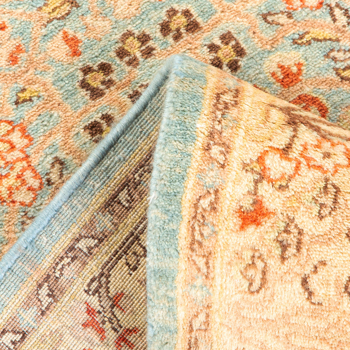 Light Blue Traditional Wool Runner - 2'7" x 13'9"