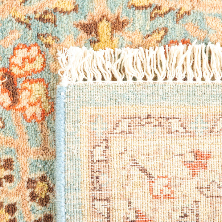 Light Blue Traditional Wool Runner - 2'7" x 13'9"