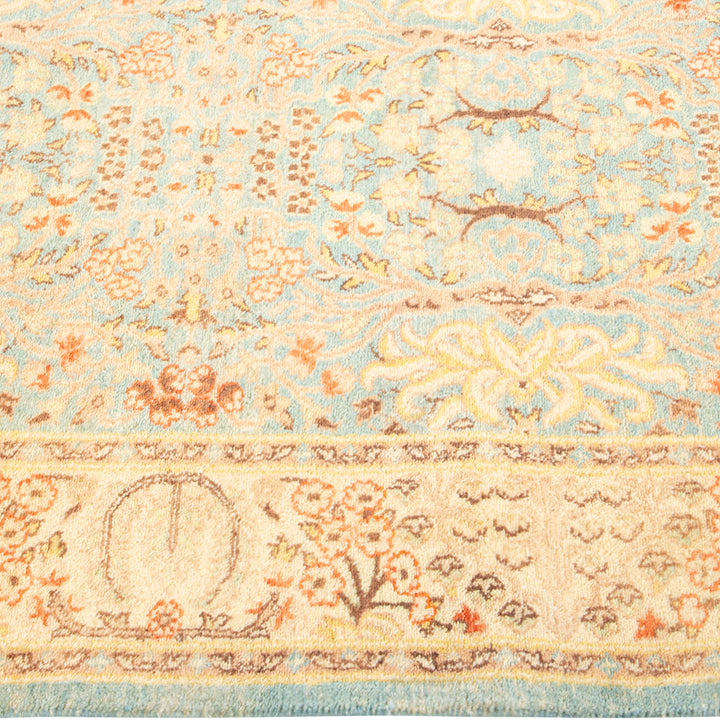 Light Blue Traditional Wool Runner - 2'7" x 13'9"