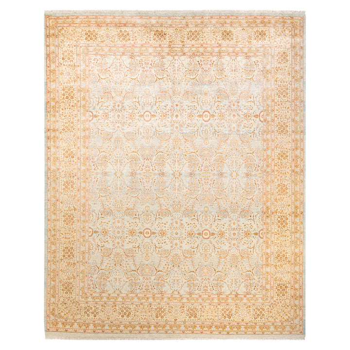 Light Blue Traditional Wool Rug - 8'1" x 10'