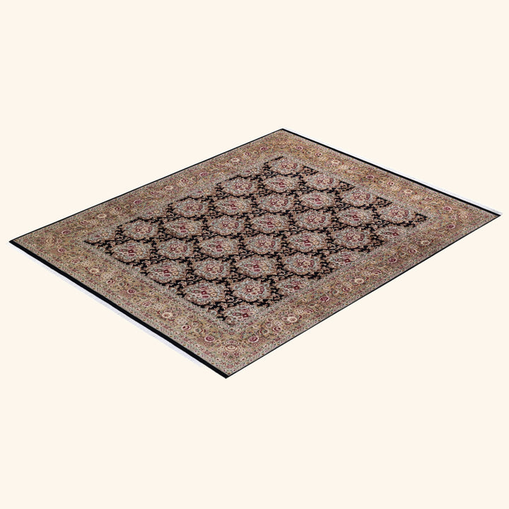 Yellow Traditional Wool Rug - 8'1" x 10'