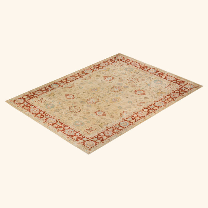 Ivory Traditional Wool Rug - 9'2" x 12'5"