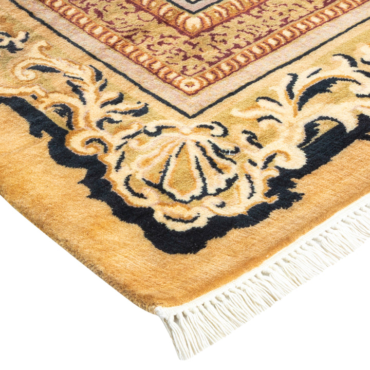 Yellow Traditional Wool Rug - 9'1" x 12'3"