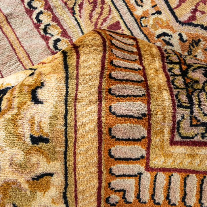 Yellow Traditional Wool Rug - 9'1" x 12'3"