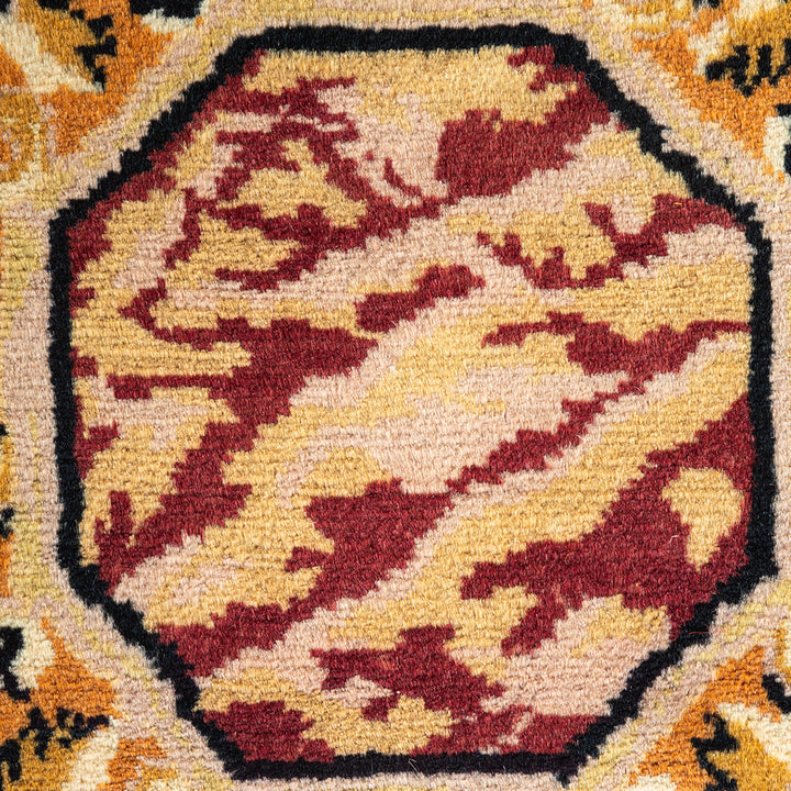 Yellow Traditional Wool Rug - 9'1" x 12'3"