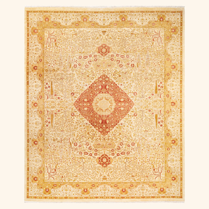 Ivory Traditional Wool Rug - 8'3" x 9'10"